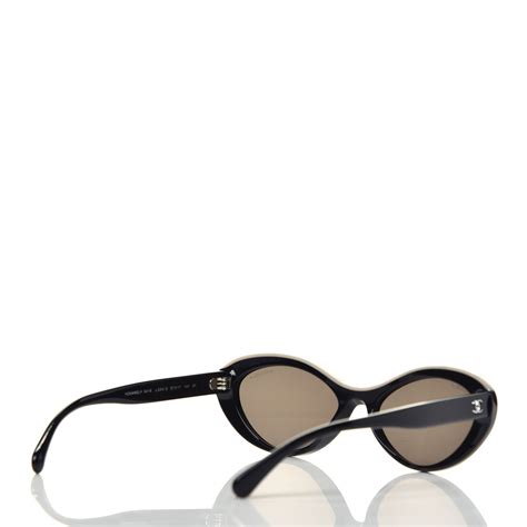 chanel oval sunglasses black beige 5416|CHANEL Sunglasses: Oval Sunglasses, acetate — Fashion.